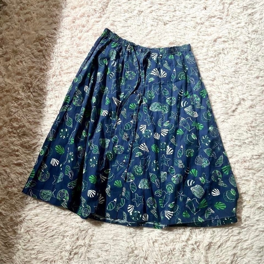 Vintage 80s Quirky Eclectic Weird Core Coastal Beachy Maxi Skirt Womens 14